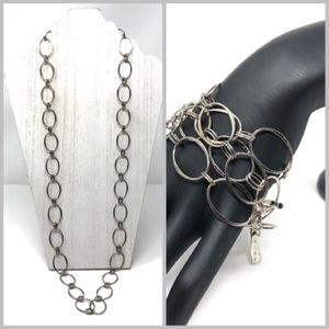 ROBERT LEE MORRIS sterling silver long link chain, NWOT
